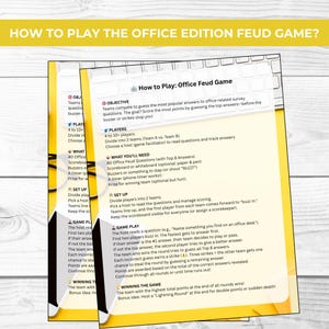 Office Party Friendly Feud Game Bundle for Coworkers | Funny Team Building Trivia for Work Events + Free Office Charades & Left Right Game