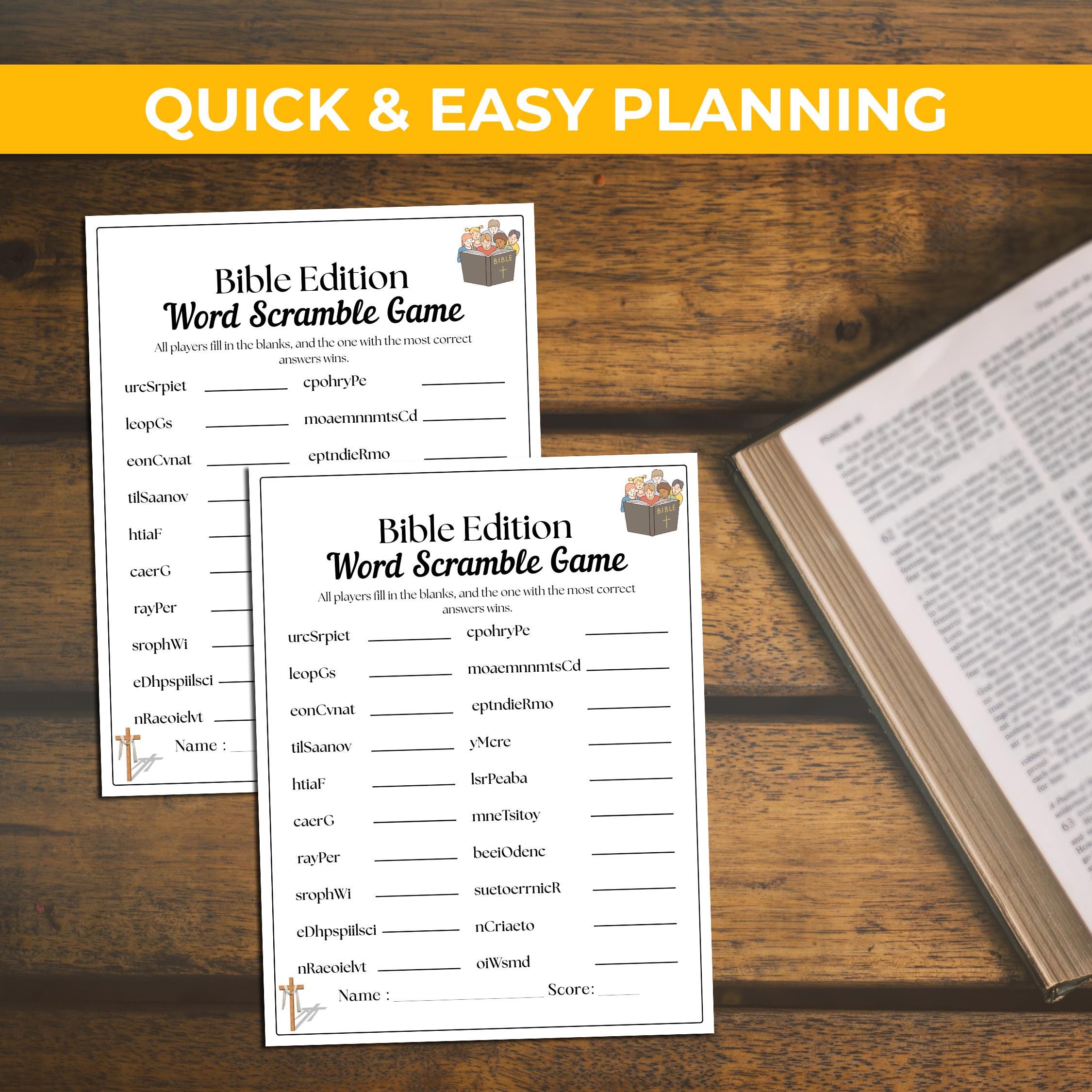 Scrambled Scriptures Bible Word Scramble Game Printable – Fun Scripture Puzzle for Families ...