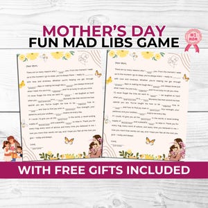 Mother’s Day Mad Libs Game for Kids & Adults + Free Unique Bingo Cards, Photo Booth Props | Fun Printable Mother&#39;s Day Activity for Family