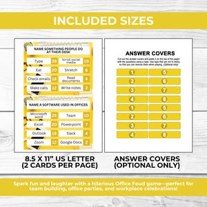 Office Party Friendly Feud Game Bundle for Coworkers | Funny Team Building Trivia for Work Events + Free Office Charades & Left Right Game