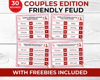 Couples Game Night Friendly Feud Printable – Fun Date Night Game for Him and Her, Newlyweds & Married Couples