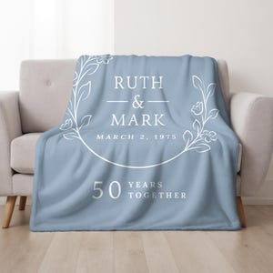 Anniversary Personalized Throw Blanket with Names Custom Couples Blanket Anniversary Gift for Couple Keepsake Gift Wife Anniversary Gifts