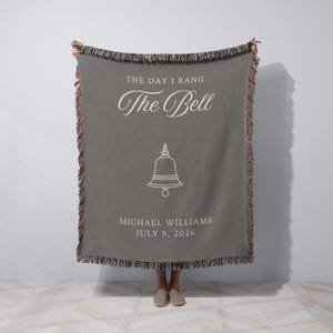Cancer Survivor Personalized Gift Custom Date Woven Throw Blanket End of Chemo Gift Thinking of You Encouragement Gift Cancer Support Gifts