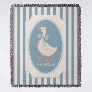 Baby Name Blanket Personalized Throw Goose Nursery Decor Baby Boy Gift Blanket with Name Baby Keepsake Gift for Custom Nursery Decorations