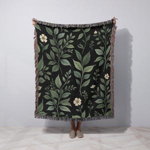 Cottagecore Blanket Woven Throw Blanket Dark Academia Decor Cozy Throw Cotton Blanket for Reading Nook Couch Blanket Friend Birthday Gift