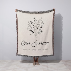 Moms Garden Personalized Blanket with Names Custom Family Gift for Mom Nana Family Blanket Grandma Gift Ideas Nanas Garden Granny Blanket