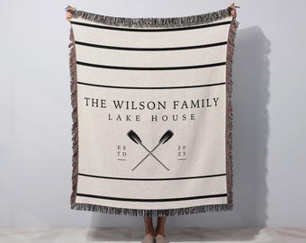 Lakehouse Decor Personalized Throw Lake House Gifts House Warming Gift for Couples Lakehouse Decoration Housewarming Blanket New Home Owner