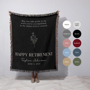 Personalize Retired Blanket Gift for Retirement Gift for Retiring Coworker Leaving Retired Gift for Her Teacher Nurse Retirement Boss Gift