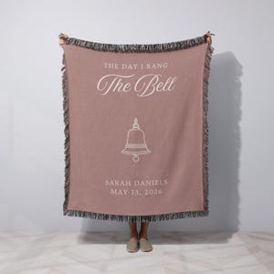 Cancer Survivor Personalized Gift Custom Date Woven Throw Blanket End of Chemo Gift Thinking of You Encouragement Gift Cancer Support Gifts