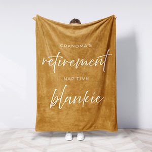 Retirement Blanket Personalized Throw Retirement Gift Idea for Coworker Employee Gift, Custom Retirement Keepsake for Grandpa Grandma