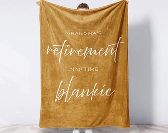 Retirement Blanket Personalized Throw Retirement Gift Idea for Coworker Employee Gift, Custom Retirement Keepsake for Grandpa Grandma