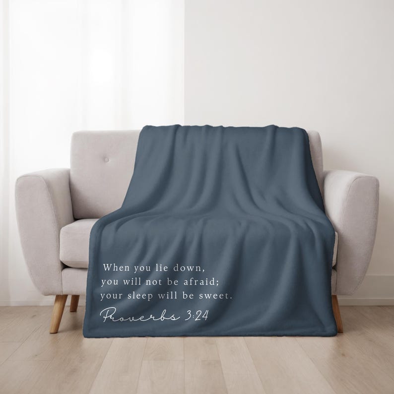 Personalized Blanket Scripture Gift Christian Faith Gift Custom Throw Blanket Missing You Gift for Christian Mom Gift Baptism Gifts