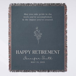 Personalize Retired Blanket Gift for Retirement Gift for Retiring Coworker Leaving Retired Gift for Her Teacher Nurse Retirement Boss Gift