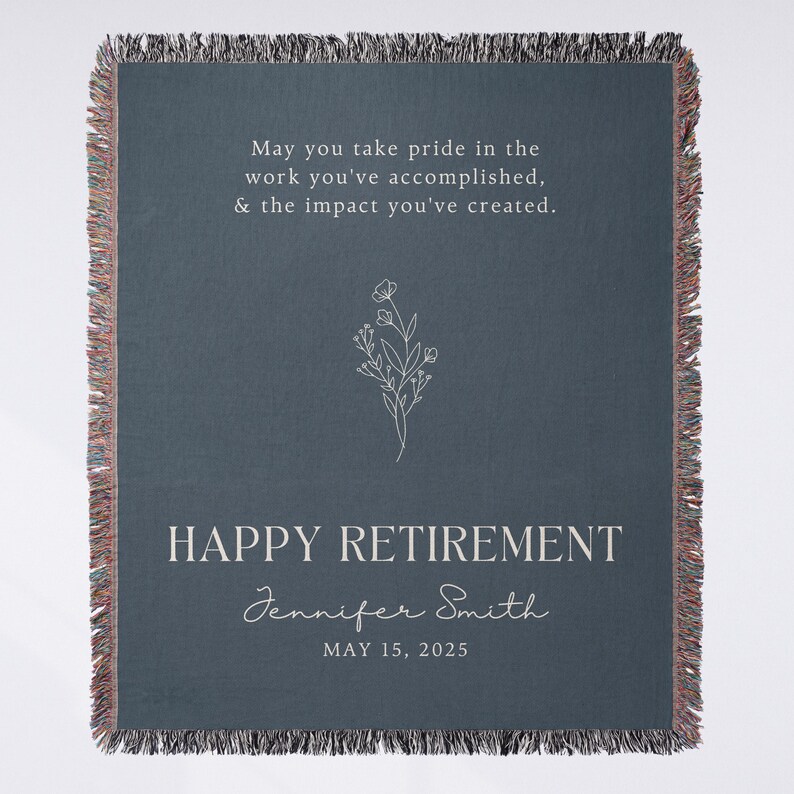 Personalize Retired Blanket Gift for Retirement Gift for Retiring Coworker Leaving Retired Gift for Her Teacher Nurse Retirement Boss Gift