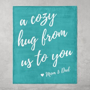 Custom Girl Blanket Sending a Hug Personalized Throw Blanket for Daughter Teen Tween Girl Thinking of You Soft Plush Blanket Toddler Gift