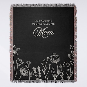 Personalized Blanket for Grandma Present Group Gift from Grandkids Floral Nana Woven Throw Unique Grandma Birthday Gift for Grandparent