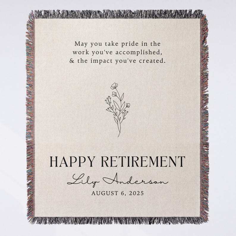 Personalize Retired Blanket Gift for Retirement Gift for Retiring Coworker Leaving Retired Gift for Her Teacher Nurse Retirement Boss Gift