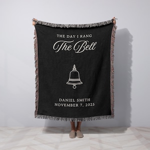 Cancer Survivor Personalized Gift Custom Date Woven Throw Blanket End of Chemo Gift Thinking of You Encouragement Gift Cancer Support Gifts