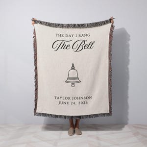Cancer Survivor Personalized Gift Custom Date Woven Throw Blanket End of Chemo Gift Thinking of You Encouragement Gift Cancer Support Gifts