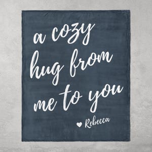 Custom Girl Blanket Sending a Hug Personalized Throw Blanket for Daughter Teen Tween Girl Thinking of You Soft Plush Blanket Toddler Gift