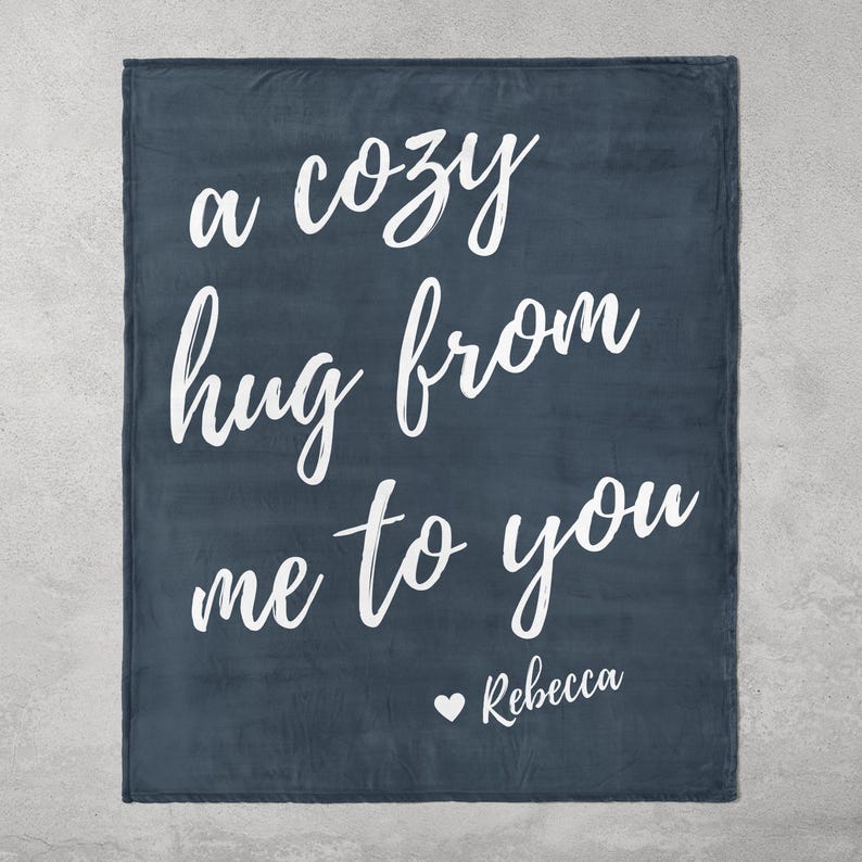 Custom Girl Blanket Sending a Hug Personalized Throw Blanket for Daughter Teen Tween Girl Thinking of You Soft Plush Blanket Toddler Gift