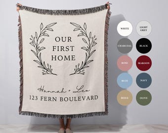 Custom Housewarming Blanket First Home Gift for Newlyweds Personalized Throw Couples Blanket New Home Owner House Warming Gift for Couples