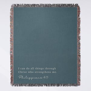 Personalized Blanket Scripture Gift Customized Christian Mom Gift Cotton Woven Blanket Missing You Gift for Custom Bible Gift for Baptism