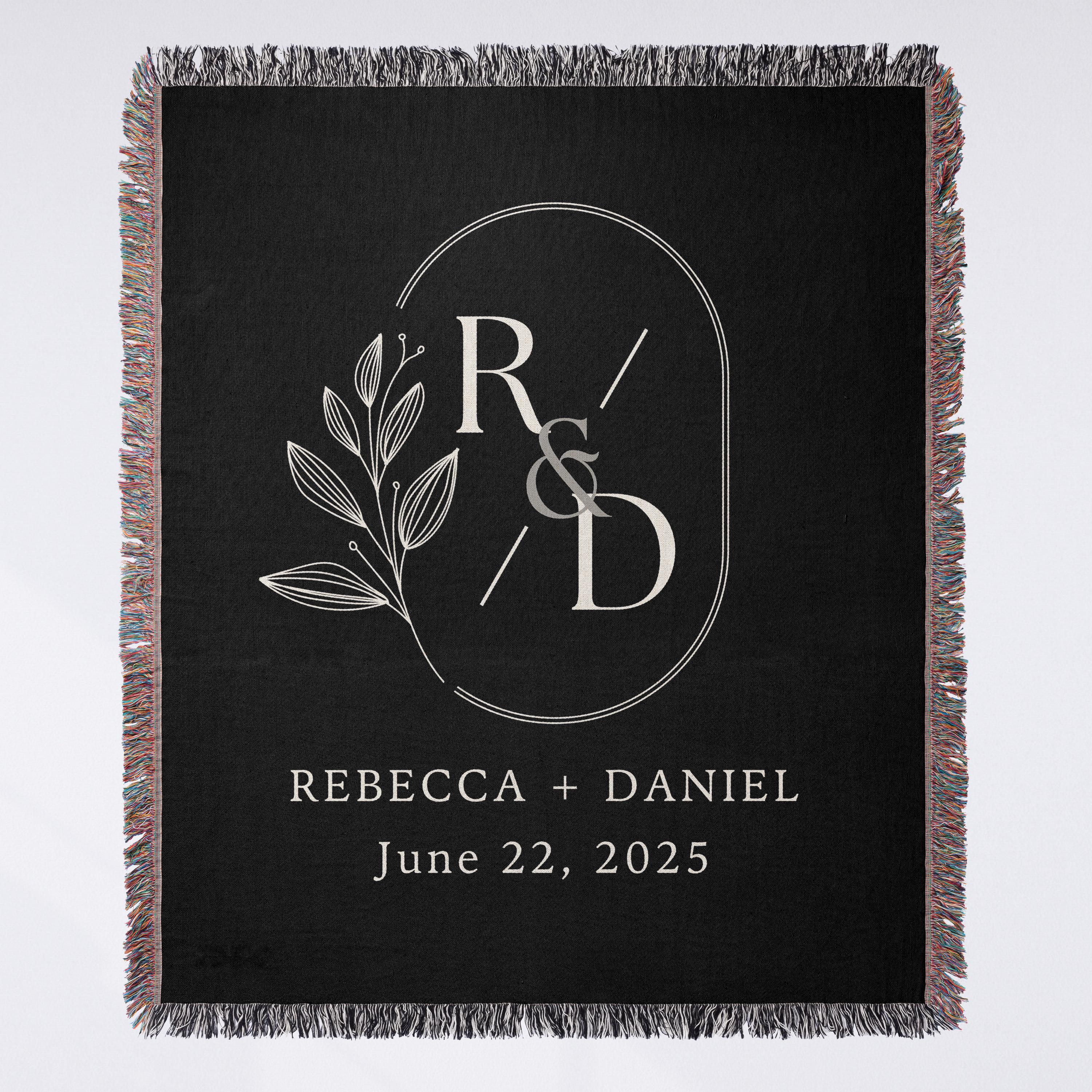 Personalized Throw Couples Blanket with Names Wedding Present Bridal Shower Gift for Newlyweds Cotton Anniversary Gift Engagement Gift