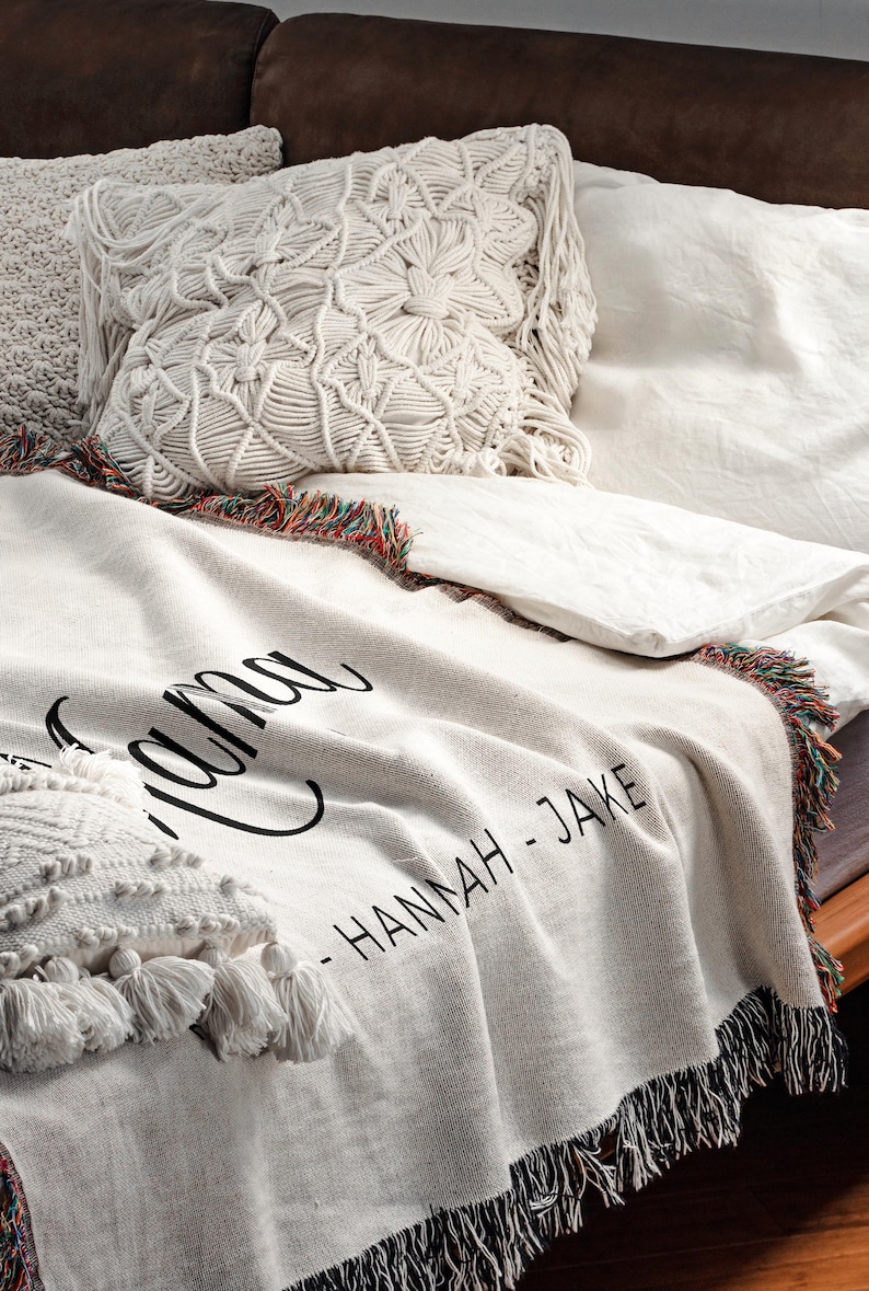 Personalized Blanket for Mom with Kids Names Mothersday Gift for Mom Floral Gift Sentimental Gift Mom Birthday Gift Custom Family Blanket