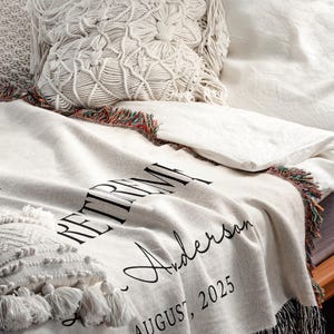 Personalize Retired Blanket Gift for Retirement Gift for Retiring Coworker Leaving Retired Gift for Her Teacher Nurse Retirement Boss Gift