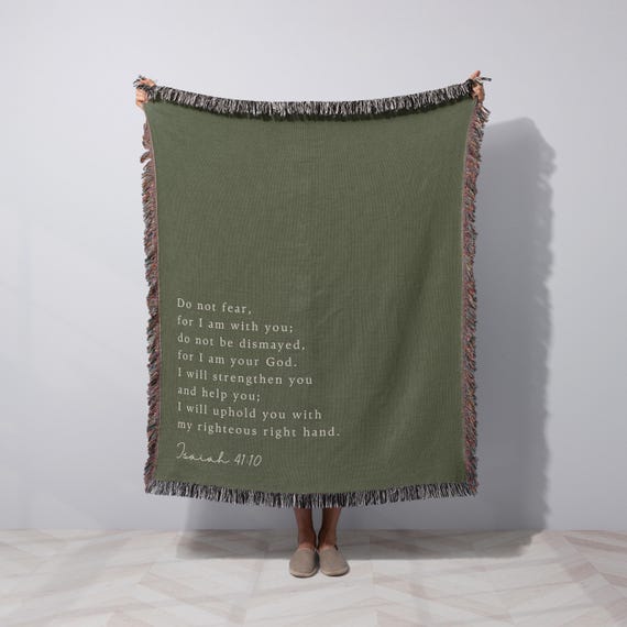 Personalized Blanket Scripture Gift Customized Christian Mom Gift Cotton Woven Blanket Missing You Gift for Custom Bible Gift for Baptism