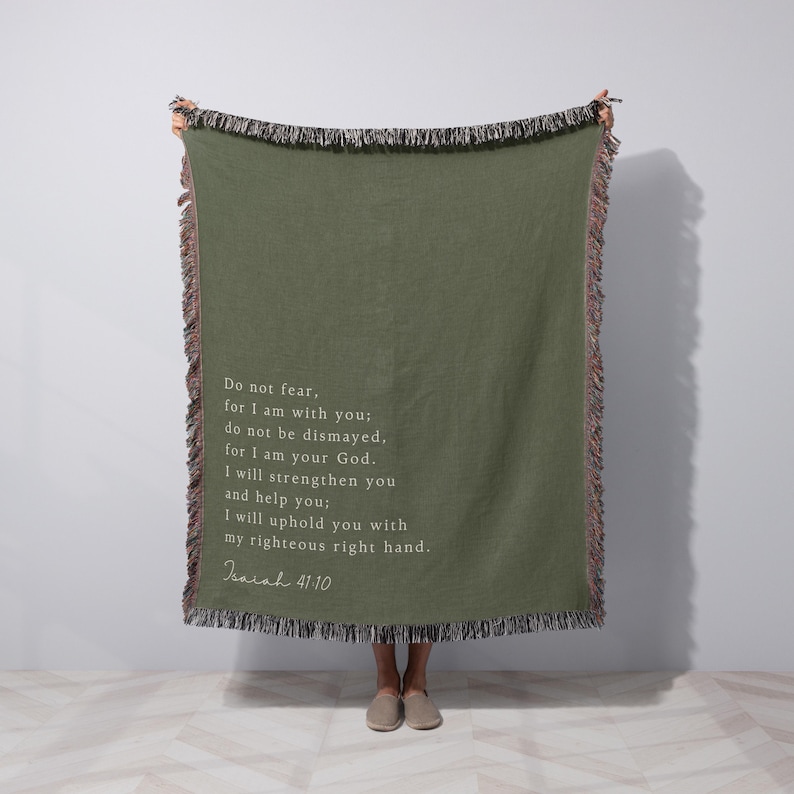 Personalized Blanket Scripture Gift Customized Christian Mom Gift Cotton Woven Blanket Missing You Gift for Custom Bible Gift for Baptism