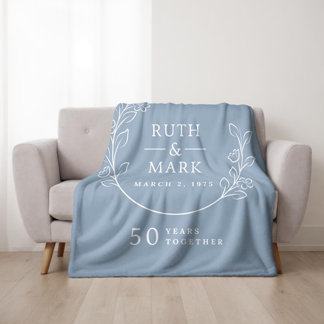 Anniversary Personalized Throw Blanket With Names Custom Couples ...