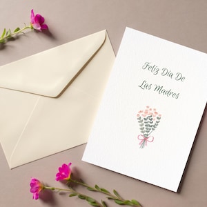 Feliz Día de las Madres Digital Card | Spanish Mother’s Day Card with Floral Bouquet | Inside message Mothers day card | Mothers Day Card