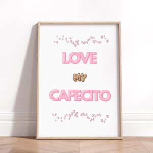 Café Aesthetic Wall Print, Latin Coffee Bar Decor, Printable Coffee Art, Coffee Lover Kitchen Decor, Colorful Coffee Bar  Digital Wall Art