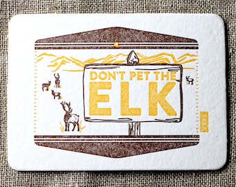 Don't Pet the Elk Postcard