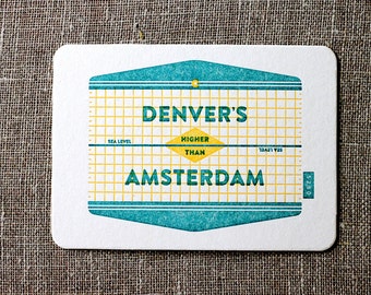 Denver Is Higher Than Amsterdam Postcard