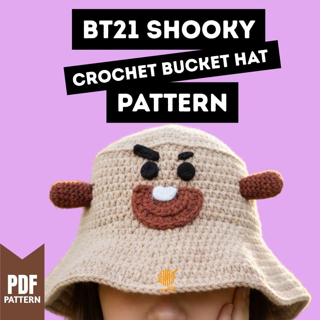 Crochet Bucket Hat Pattern BT21 Shooky : Adult Size (PDF Pattern