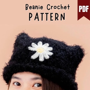 Patrón de gorro reversible de G-Dragon a crochet / PDF digital inspirado en el K-pop / Patrón de gorro unisex fácil / Proyecto de crochet de K-Fashion DIY