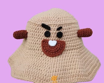 BTS クロップフーディー ブラウン XLサイズ Crochet Bucket Hat Pattern BT21 Shooky : Adult Size (PDF Pattern