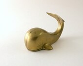 Modernist Brass Whale Paperweight