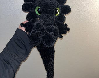 Crocheted Mini Night Fury Snuggler