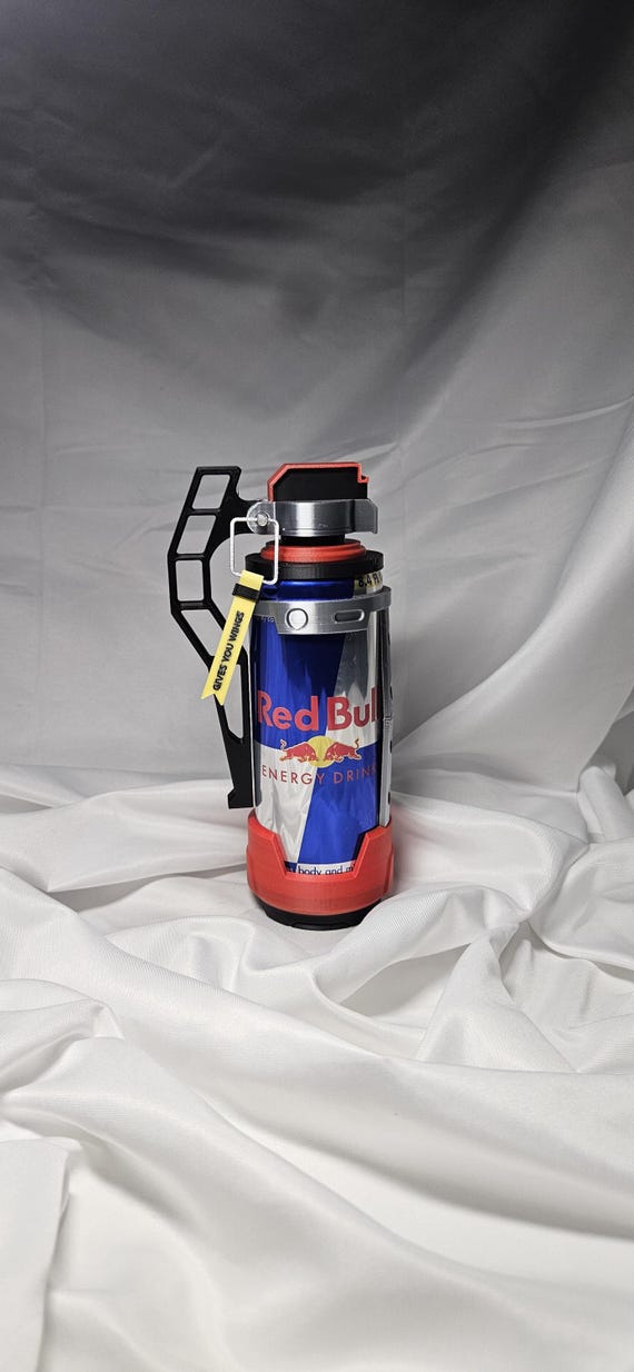 Red Bull Grenade Prop/ shelf display - Energy Drink Can For cosplay Replica Airsoft and paintball - cool - unique - gift idea - assembled