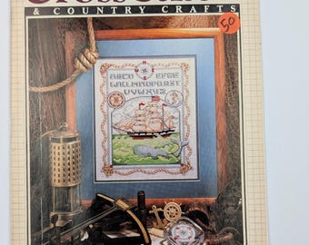 Cross Stitch & Country Craft-Jan/Feb 1989-Vol 1V No 3- Patterns Instructions DIY