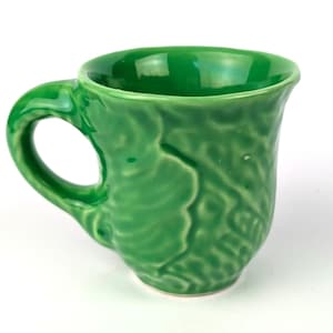 AMM Italy Cabbage Leaf Pottery Cup – Green Lettuce Majolica Faenza