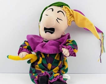 Mr Magoo Jester Plush Doll 9” Mardi Gras Clown Toy Factory 2002