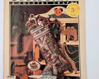 Cross Stitch & Country Craft-Jul/Aug 1990-Vol V No 6- Patterns Instructions DIY