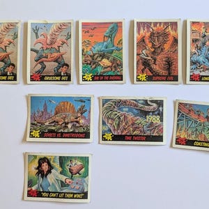 Soviets vs Dinosaurs – 11 Vintage Dinosaur War Trading Cards – 1991 Topps GPK St