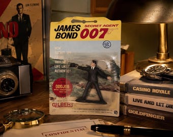 Vintage James Bond 007 Oddjob Figure MOC Gilbert Secret Agent Toy 1965 Carded