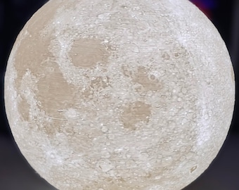 Moon Lamp – 3D Printed Lunar Model Desk or Shelf Decor